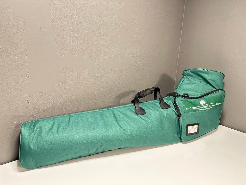 Alphorntasche Modell „Deluxe“ 150 cm mit Rückenträger und mit Notentasche, grün – TA001