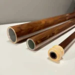 Edle Holzrohre und Mundstückansicht von Alphörnern, handgefertigt für NATURINSTRUMENTE Heimatklang.